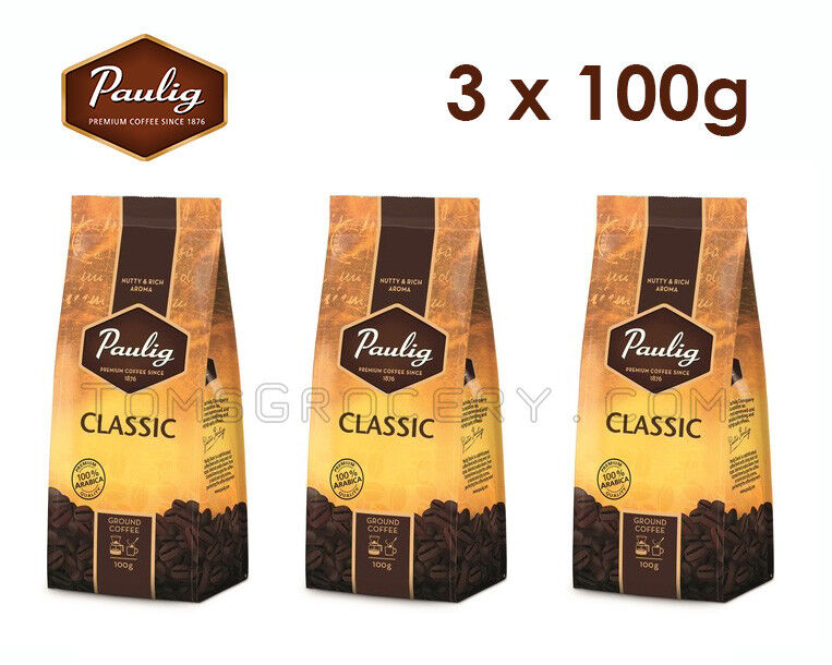 3 x PAULIG Classic Ground Coffee 100% Arabica 100g 3.5oz