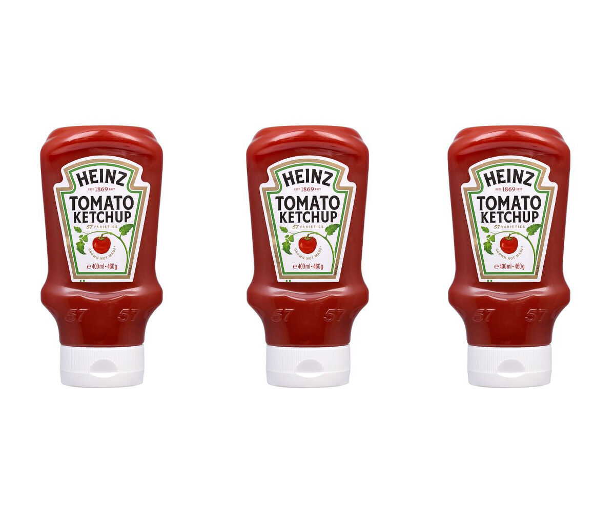 3 HEINZ TOMATO KETCHUP Original Flavor Bottles 460g 16oz