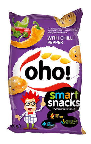 5 OHO CHILLI PEPPER Flavor Puffed Potato Chips 60g 2.1oz