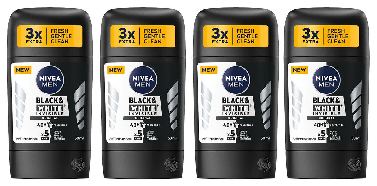 4 NIVEA MEN Invisible Antiperspirant 48h Anti-Marks Protection Deodorant Stick
