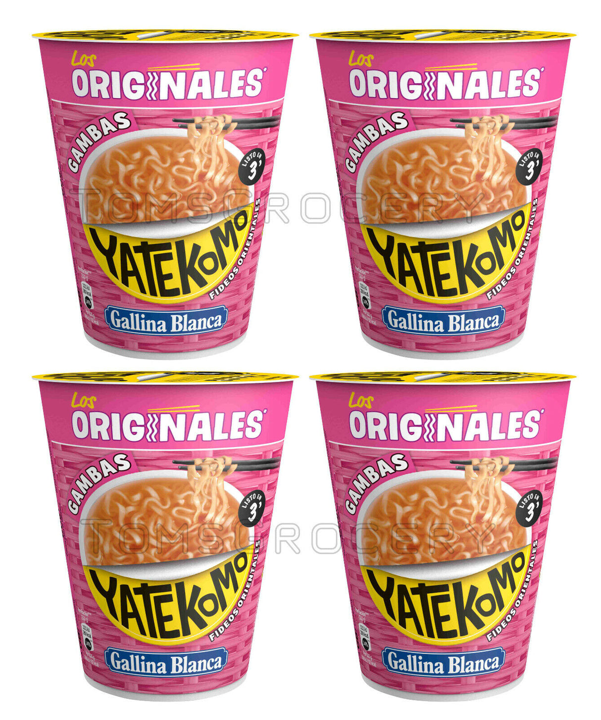 4 GALLINA BLANCA YAKISOBA Pollo Chicken Flavor Instant Noodles Buckets 93g 3.2oz