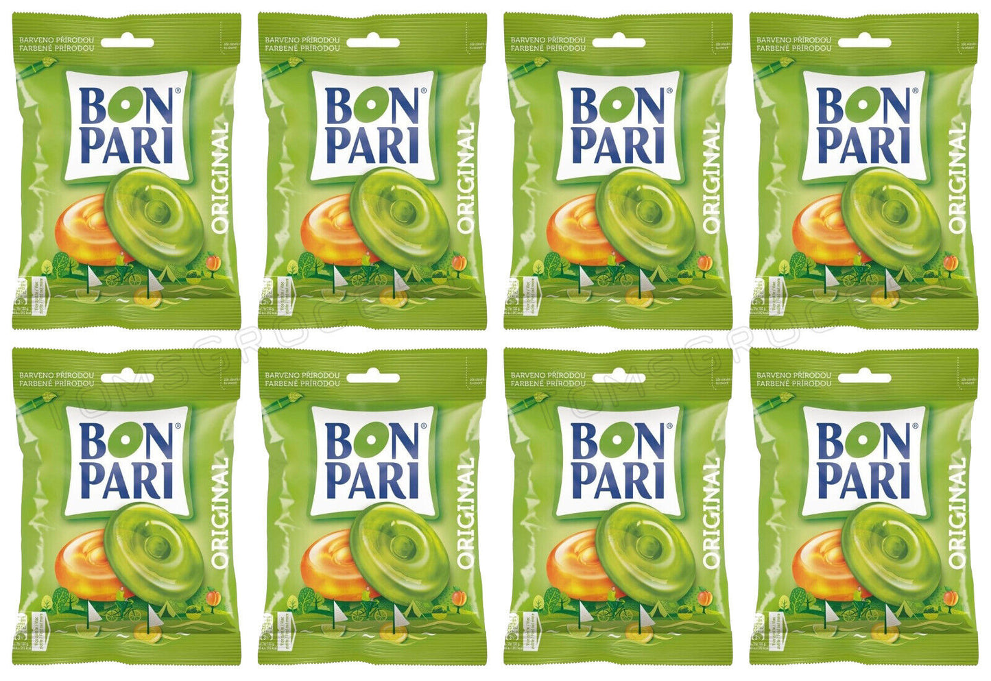 8 BON PARI ORIGINAL Fruit Flavor Hard Candies Bonbons 90g 3.2oz