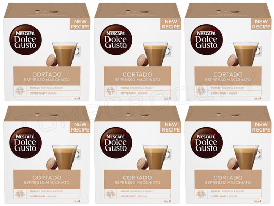 6 NESCAFE CORTADO Espresso Macchiato Boxes Dolce Gusto Instant Coffee Capsules