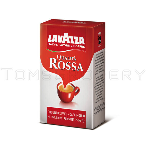 6 x LAVAZZA QUALITA ROSSA Rich & Full Bodied Premium Ground Coffee 250g 8.8oz
