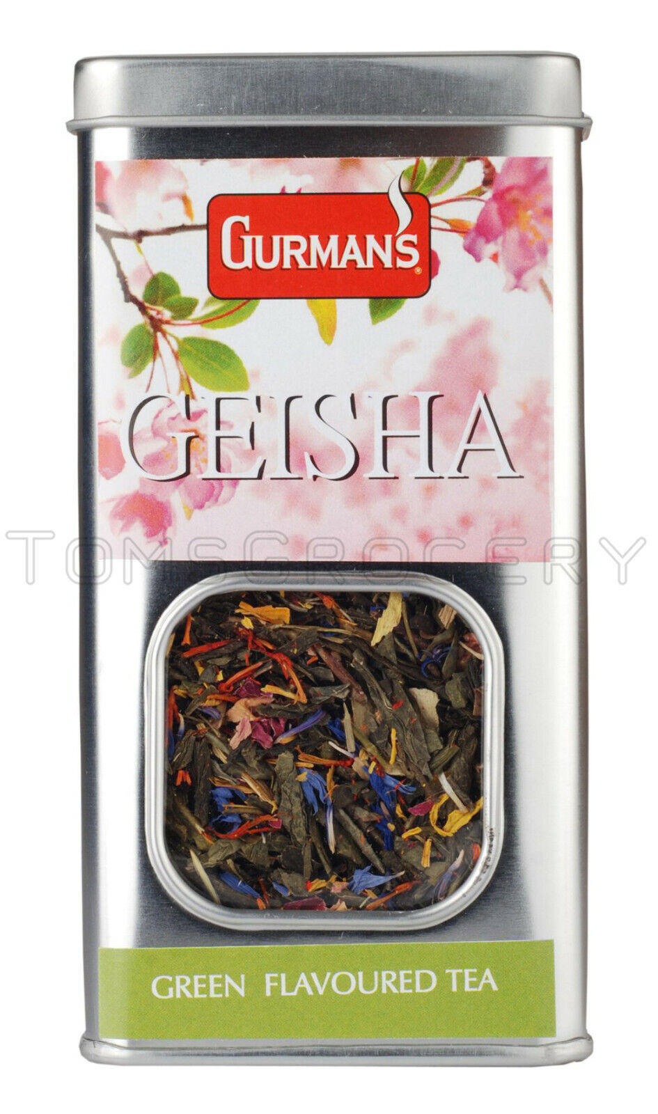 GURMANS GEISHA Gourmet Loose Green Flavored Tea Tin 70g 2.5oz