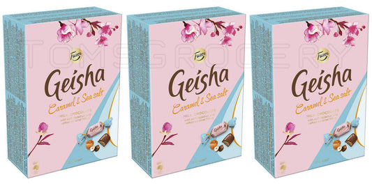 3 FAZER GEISHA Caramel & Sea Salt Milk Chocolate Candy Boxes Sweets 150g 5.3oz