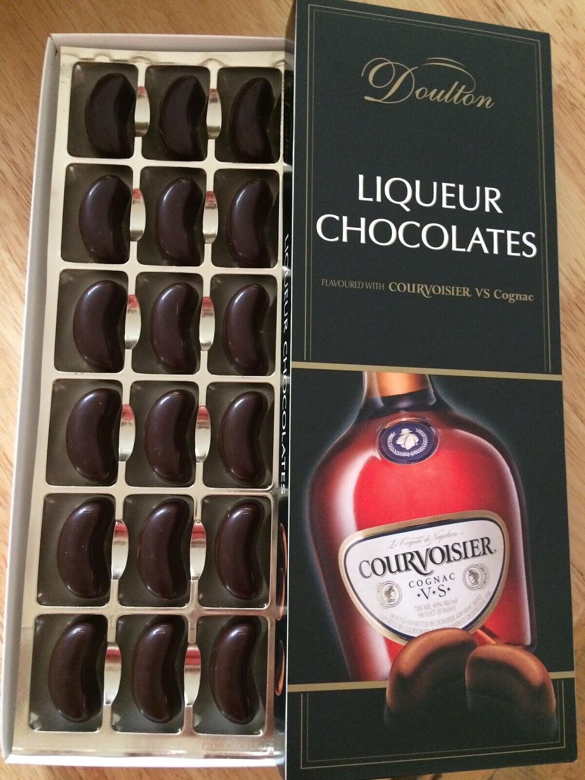 2 x Doulton LIQUEUR Filled Courvoisier VS Cognac Chocolates Candy Box 150g 5.2oz