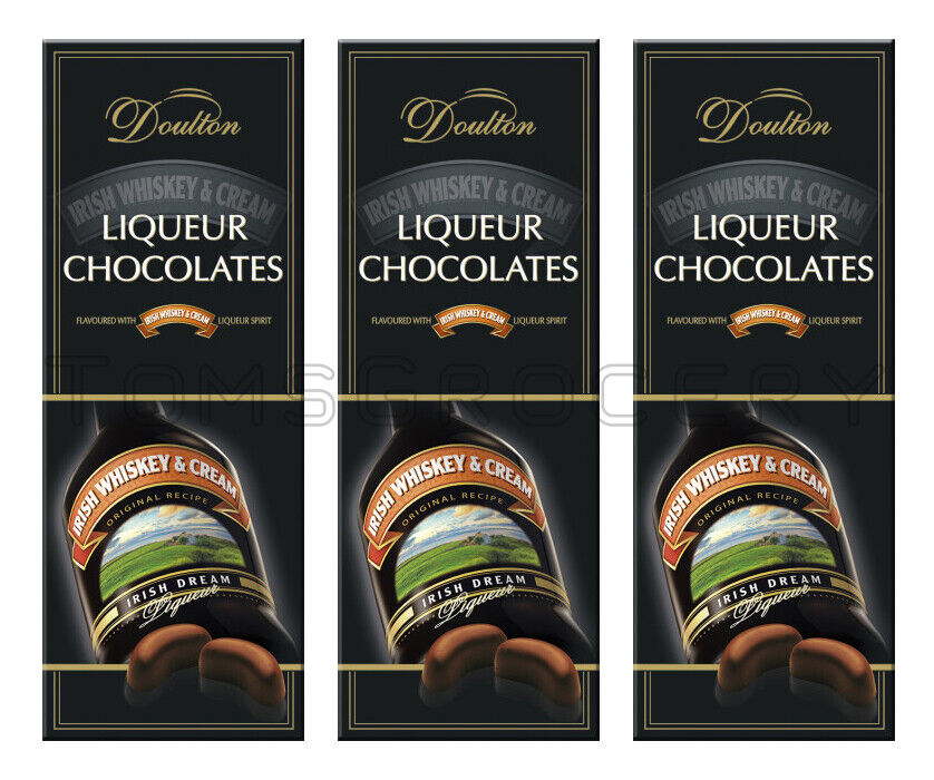 3 DOULTON IRISH WHISKEY & CREAM LIQUEUR Filled Chocolates Candy Boxes 145g 5.1oz