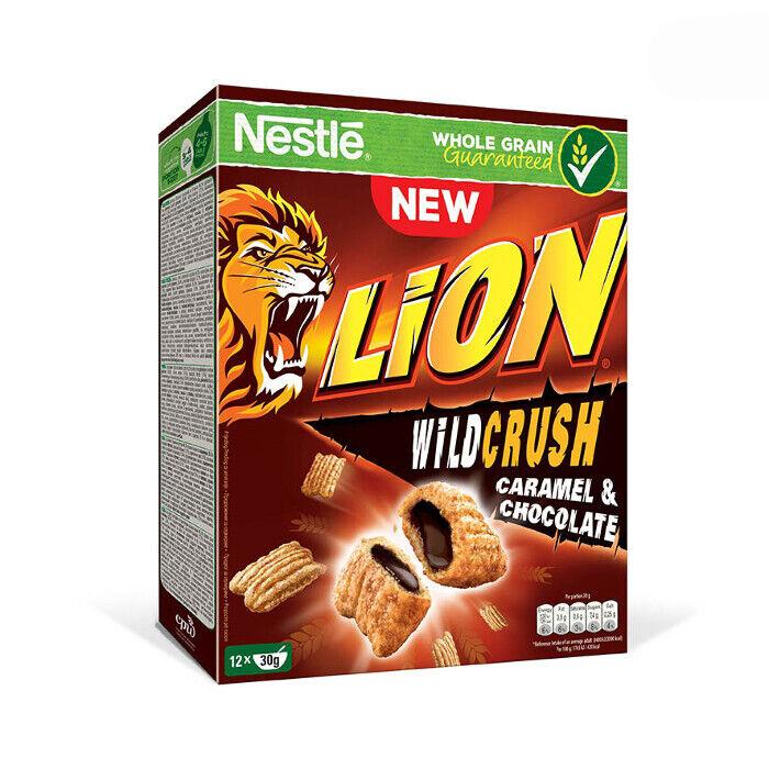 3 Breakfast Cereal Boxes Bundle Lion Wild Crush, Cookie Rings & Caramel Mix