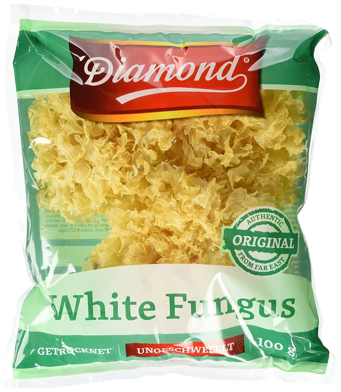 Diamond White Fungus Dried Chinese Mushrooms Tremella Fuciformis 100g