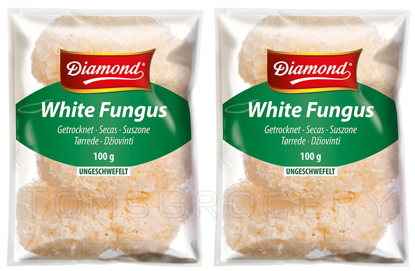 2 x Diamond White Fungus Dried Chinese Mushrooms Tremella Fuciformis 100g