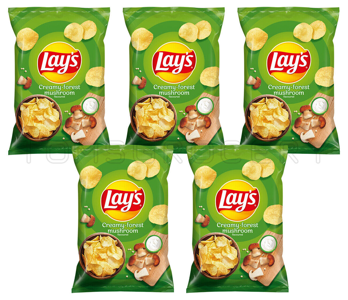5 LAYS Creamy Forest Mushroom Flavor Potato Chips 130g 4.6oz
