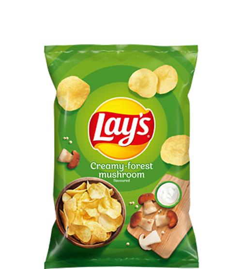 5 LAYS Creamy Forest Mushroom Flavor Potato Chips Crisps Snacks 130g 4.6oz