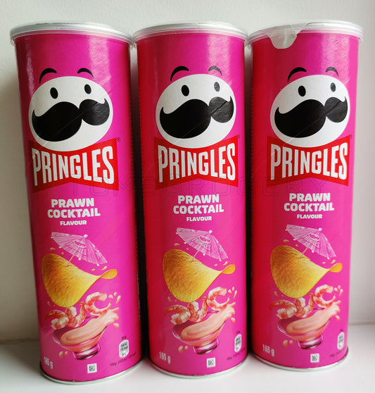 3 PRINGLES PRAWN COCKTAIL Flavor Potato Chips Tube European Snacks 165g 5.8oz