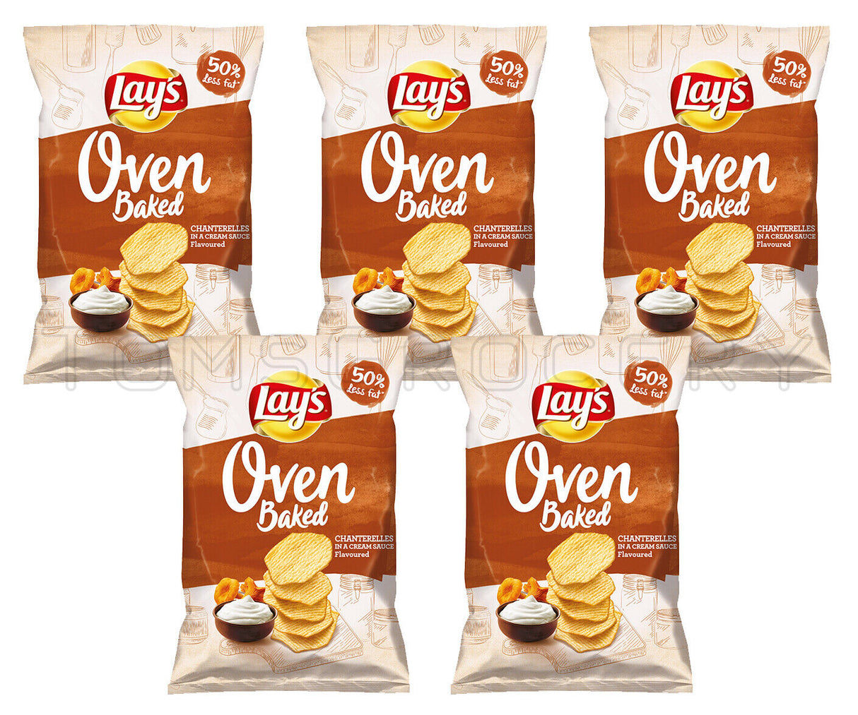 5 LAYS Oven Baked Chanterelles & Cream Flavor Potato Chips 110g 3.88oz