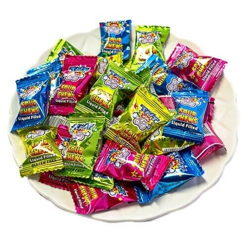 TNT SUPER SOUR Chews with Liquid Filling 1kg Bag Party Sweets Stocking Stuffers
