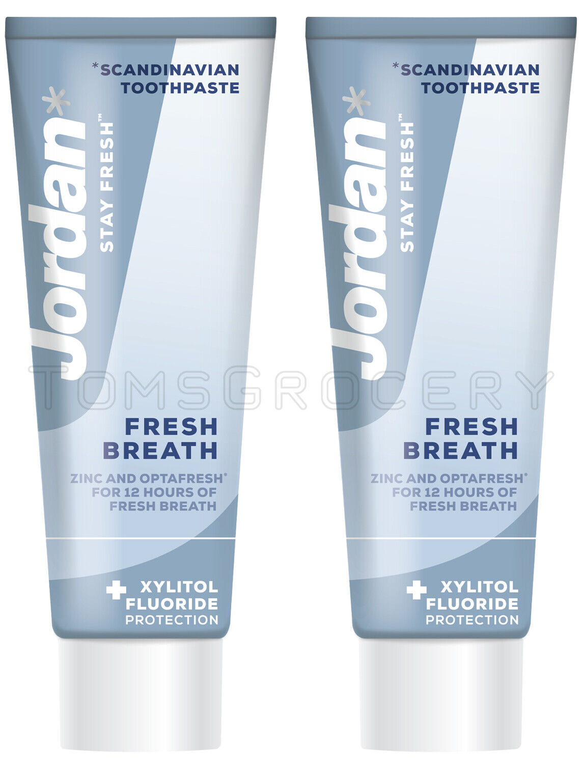 4 x JORDAN FRESH BREATH Xylitol & Fluoride Protection Daily Toothpaste 75ml