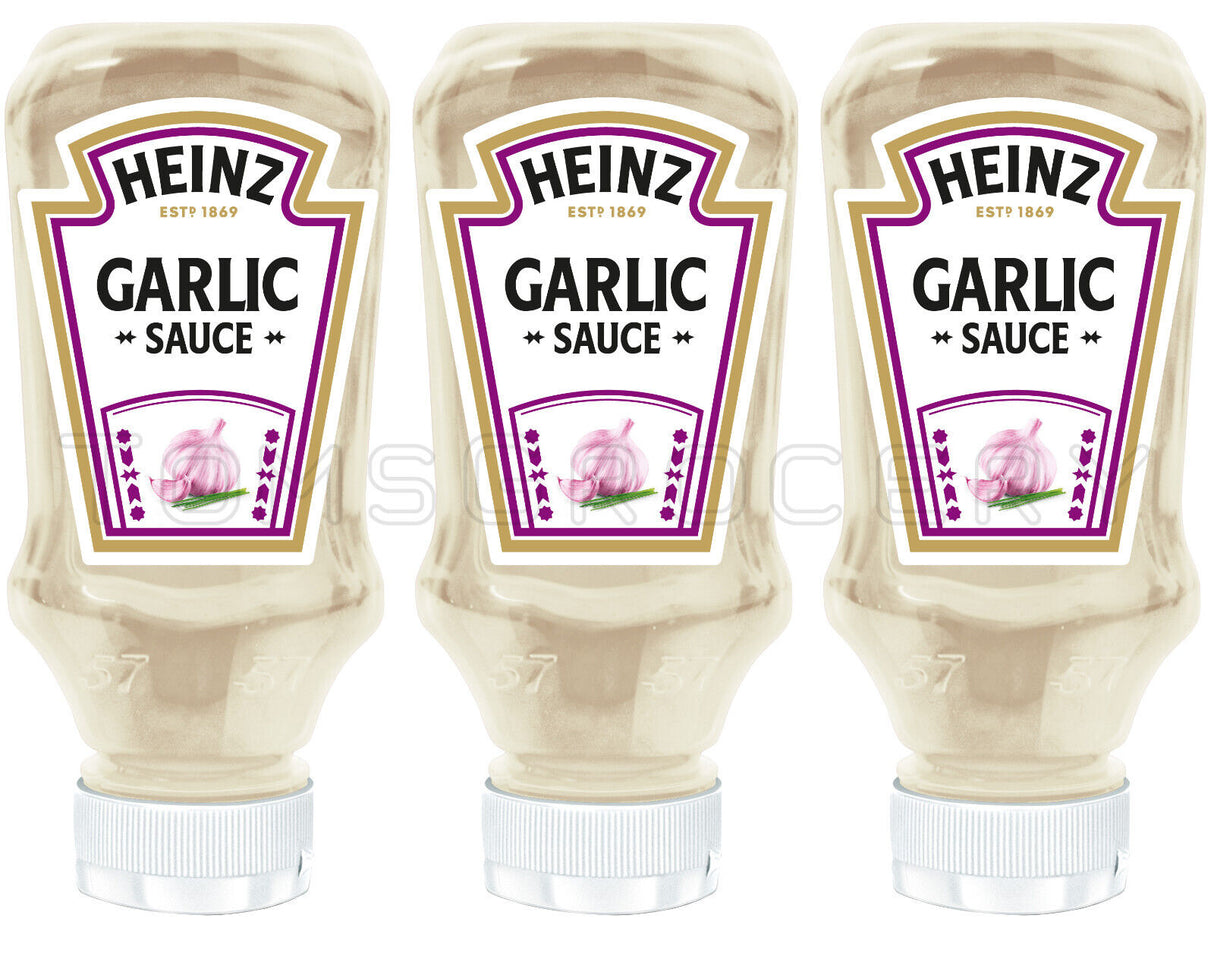 3 HEINZ GARLIC SAUCE Bottles 420g 14.8 oz