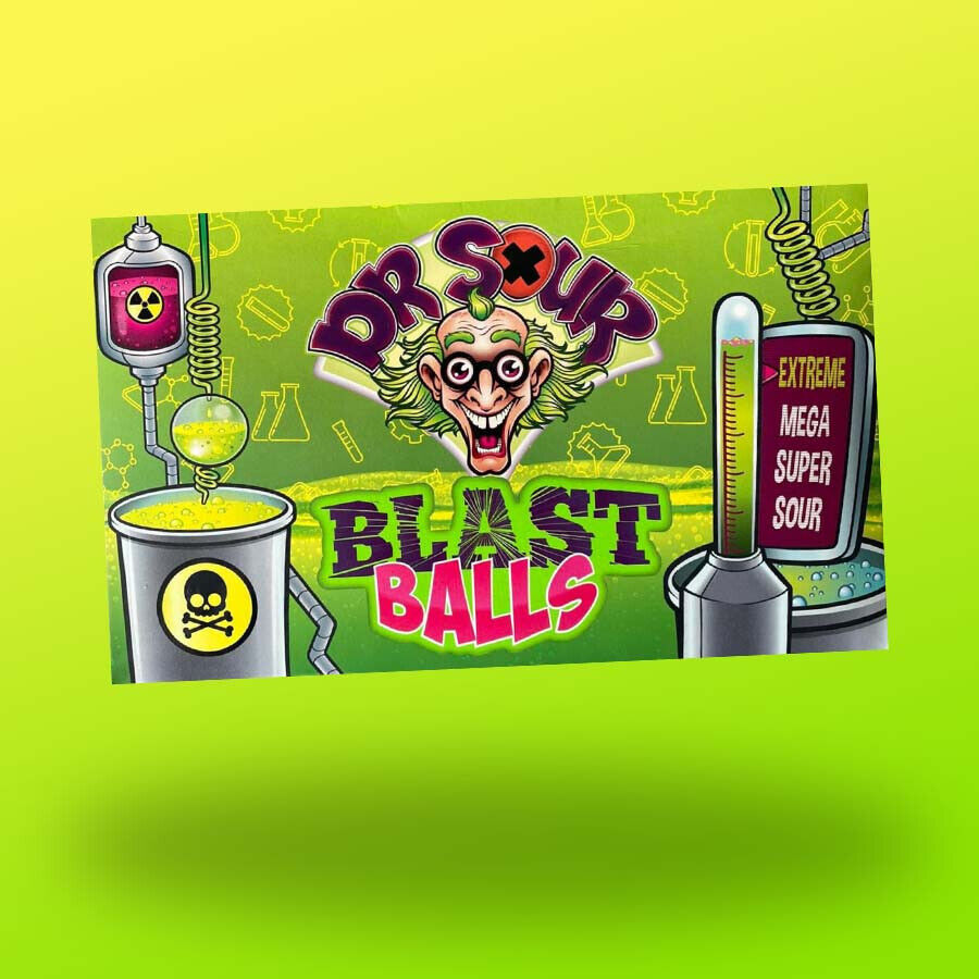3 x DR. SOUR Blast Balls Extreme Sour Bubble Gum Candy Novelty Party Sweets