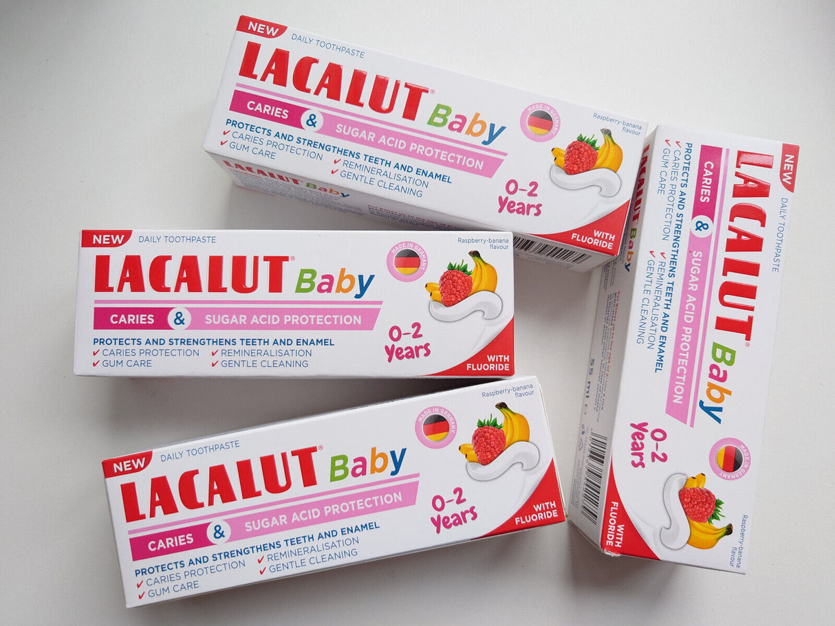 4 LACALUT Baby Toothpaste 0-2 Years Caries & Sugar Acid Protection 55ml