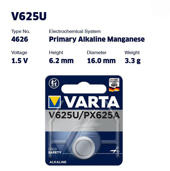 100 pcs VARTA V625U PX625A LR9 KX625 CA16 PX625 MR9 Cell Tablet Battery 200mAh