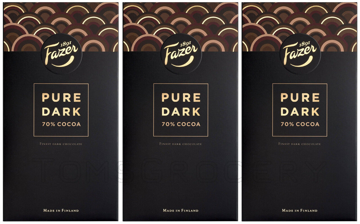 3 FAZER PURE DARK 70% Cocoa Finest Dark Chocolate Luxury Finland Sweets 95g