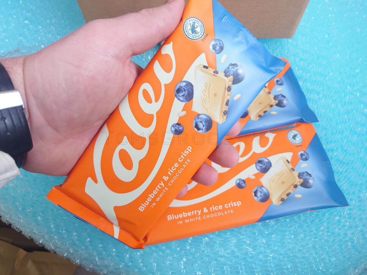8 KALEV Blueberry & Rice Crisp White Chocolate Bars European Sweets Candy 95g