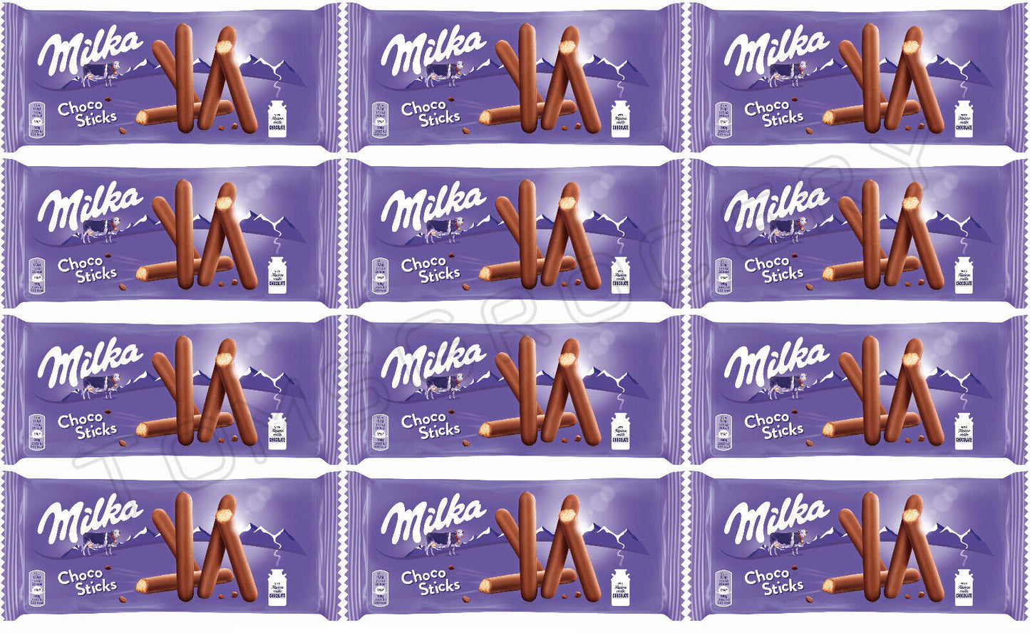 12 MILKA CHOCO STICKS Milk Chocolate Covered Crunchy Snacks Sweets Candy 112g