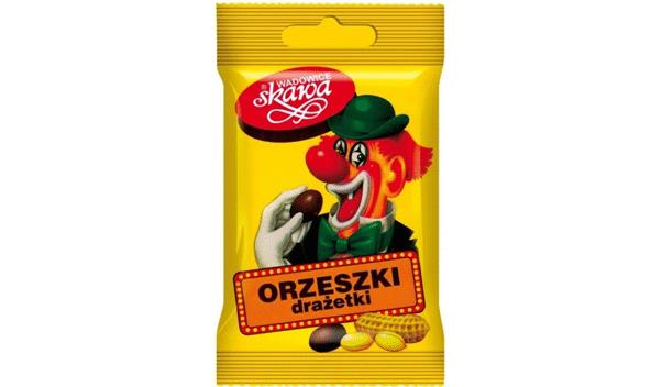 24 CLOWN Retro Dragee Chocolate Covered Peanuts Candy Skawa 70g