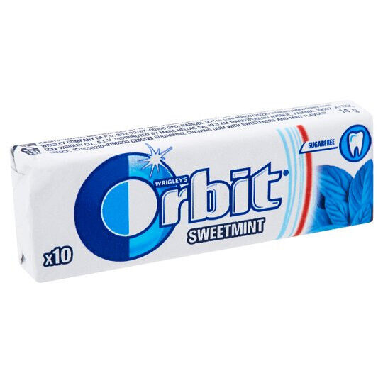 10 x WRIGLEY'S ORBIT SWEET MINT Flavor Sugarfree Chewing Gum 14g 0.49oz