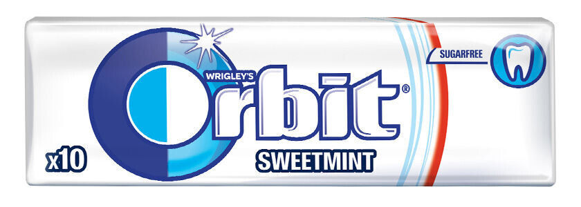 10 x WRIGLEY'S ORBIT SWEET MINT Flavor Sugarfree Chewing Gum 14g 0.49oz