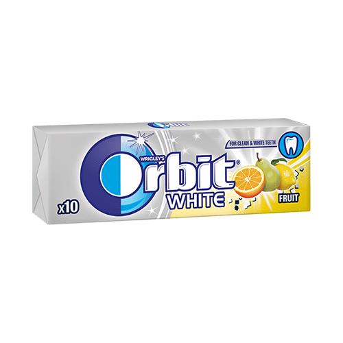 10 x WRIGLEY'S ORBIT WHITE FRUIT Flavor Sugarfree Chewing Gum 14g 0.49oz