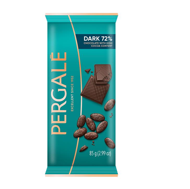 4 PERGALE 72% Cacao Dark Chocolate Bars 85g 3oz