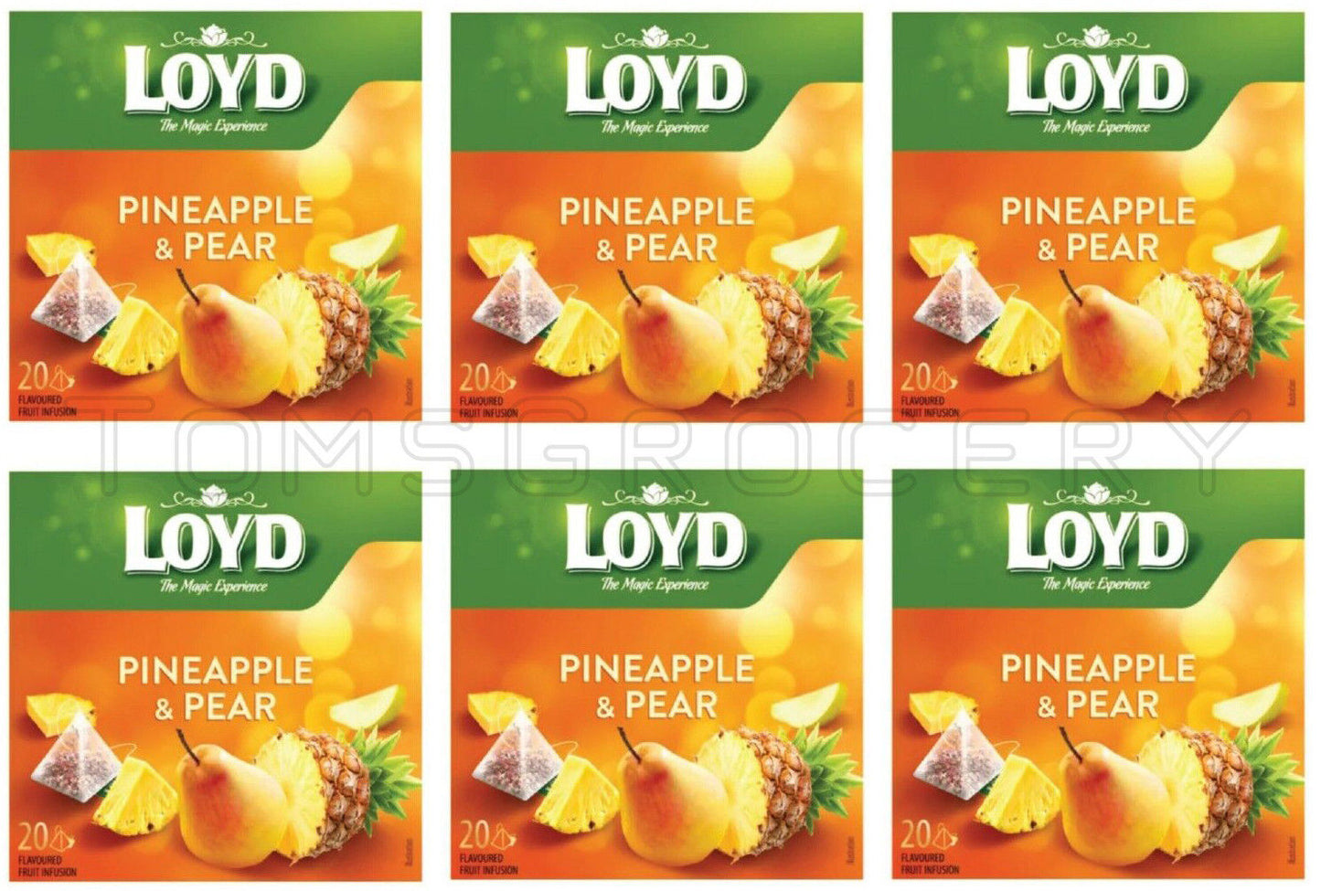 6 x LOYD PINEAPPLE & PEAR Flavor Fruit Tea Boxes (120 servings)