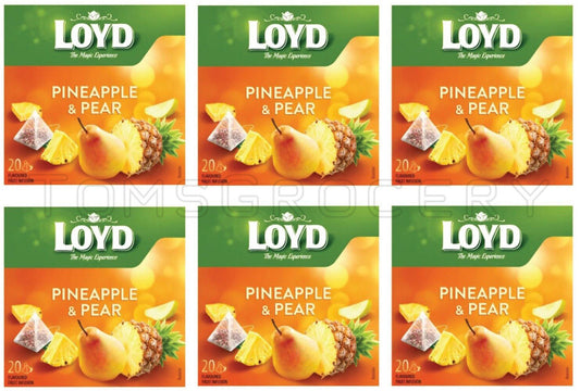 6 x LOYD PINEAPPLE & PEAR Flavor Fruit Tea Boxes (120 servings)