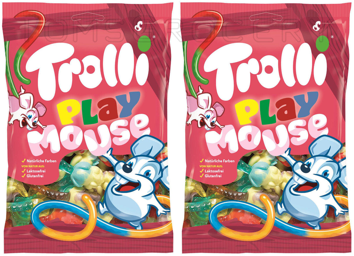 4 x TROLLI PLAY MOUSE Natural Gummies German Sweets Candy Treats 200g 7oz