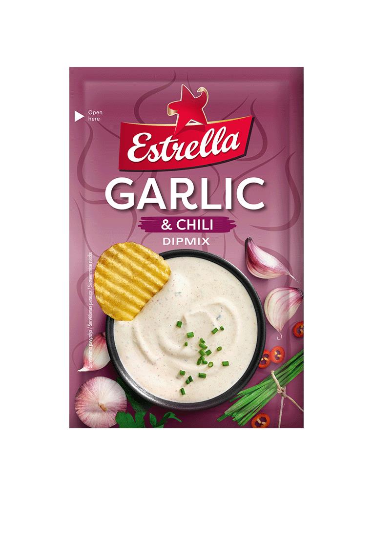 10 x ESTRELLA GARLIC & CHILI Dipmix Dipping Sauce Spice Mix for Potato Chips