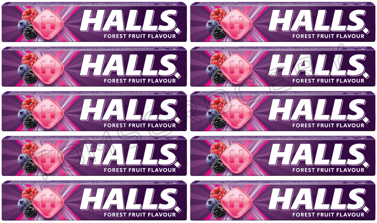 10 x HALLS FOREST FRUIT Flavor Pastilles Refreshing Candy Drops 33g 1.16oz