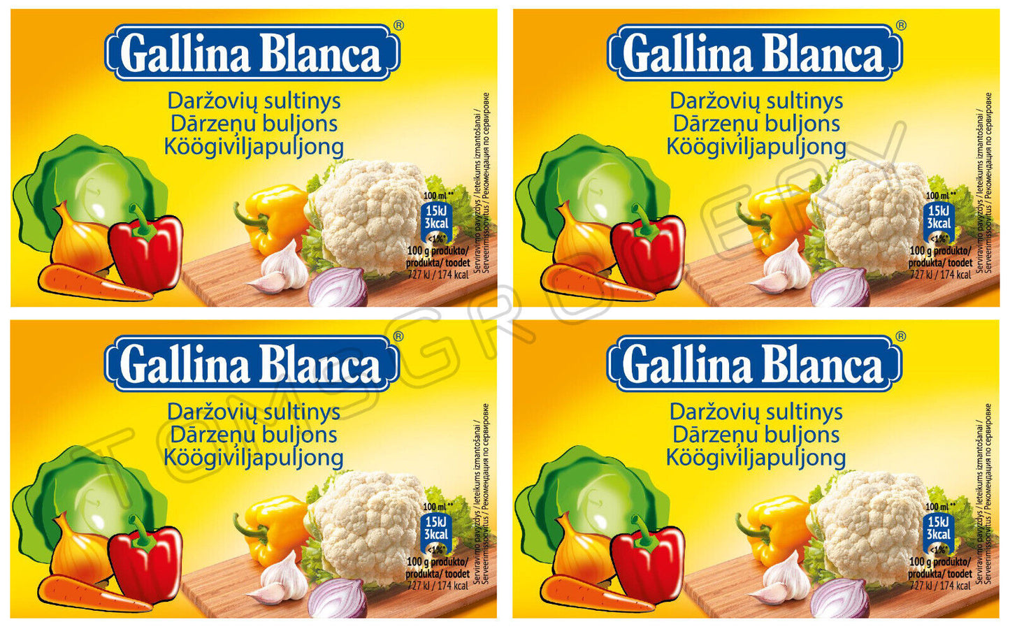 4 GALLINA BLANCA VEGETABLE Soup Cubes Bouillon Broth Quick Prep 80g 2.8oz