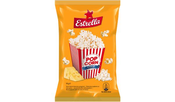 4 x ESTRELLA POP CORN CHEESE Flavor Snacks Microwave Ready Bags 90g 3.18oz