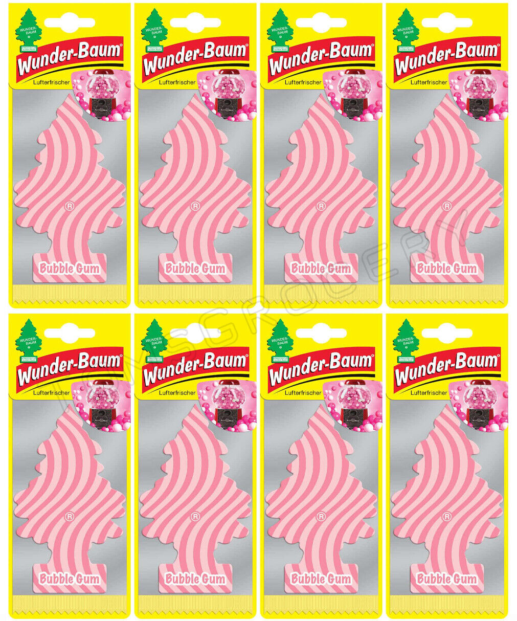 8 WUNDER BAUM BUBBLE GUM Car Scents Hanging Little Trees Air Freshener