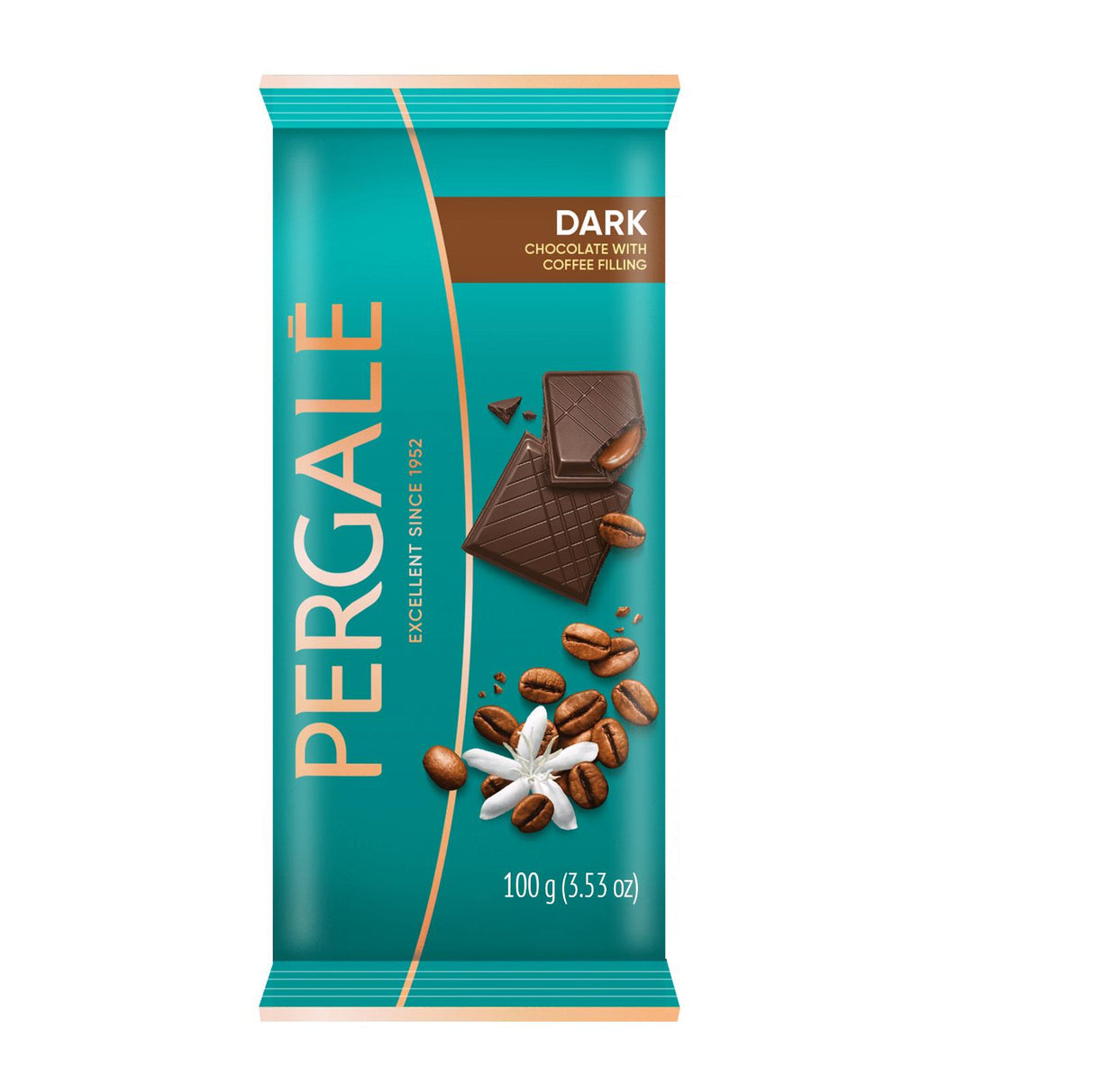 4 PERGALE Dark Chocolate Barswith Coffee Filling 100g 3.5oz