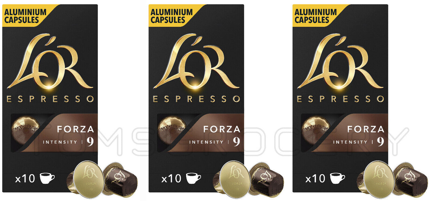 3 LOR ESPRESSO FORZA Nespresso Original Instant Coffee Capsules Pods