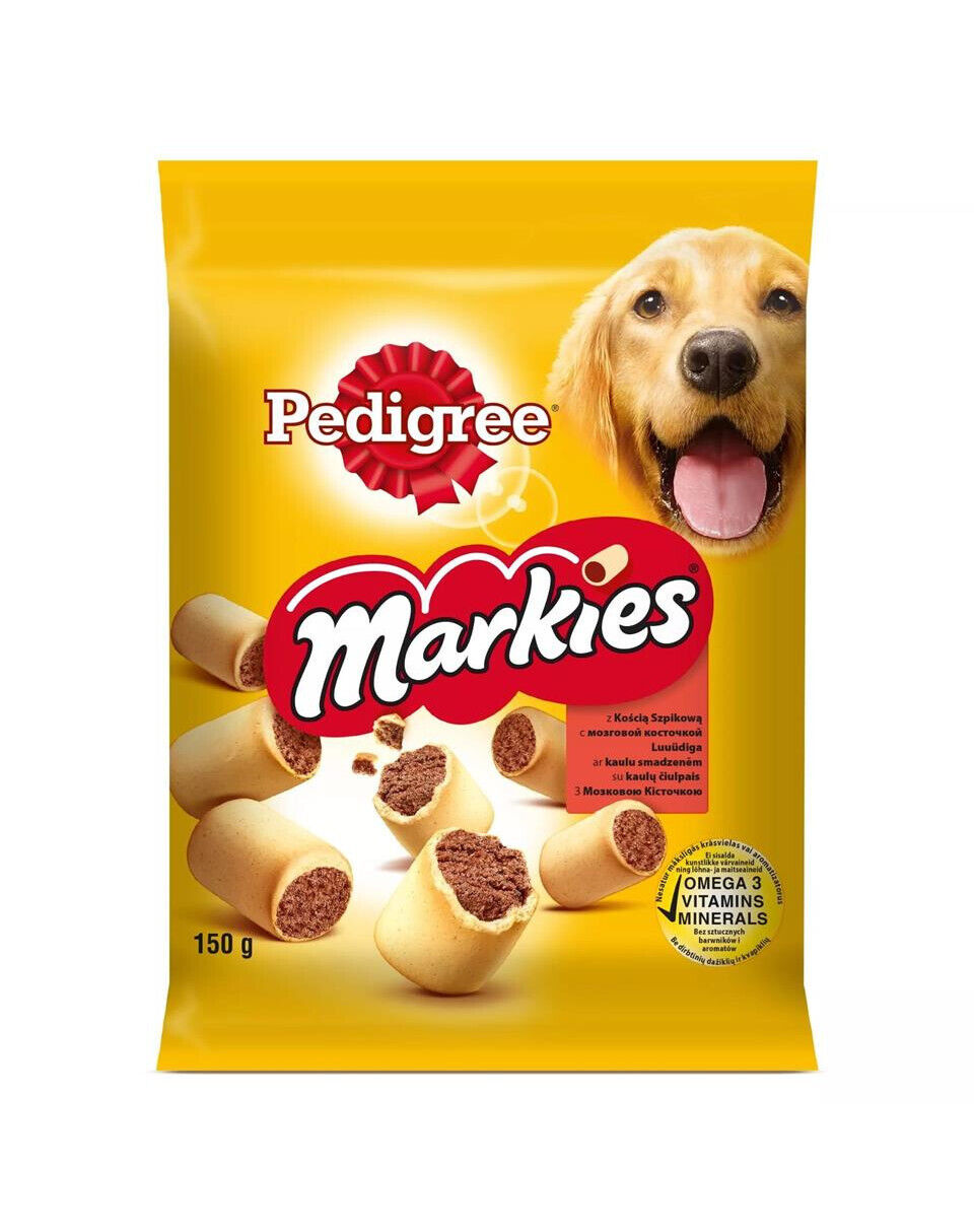 PEDIGREE MARKIES Dog Treats Biscuits with Vitamins & Minerals Omega3 5x 150g