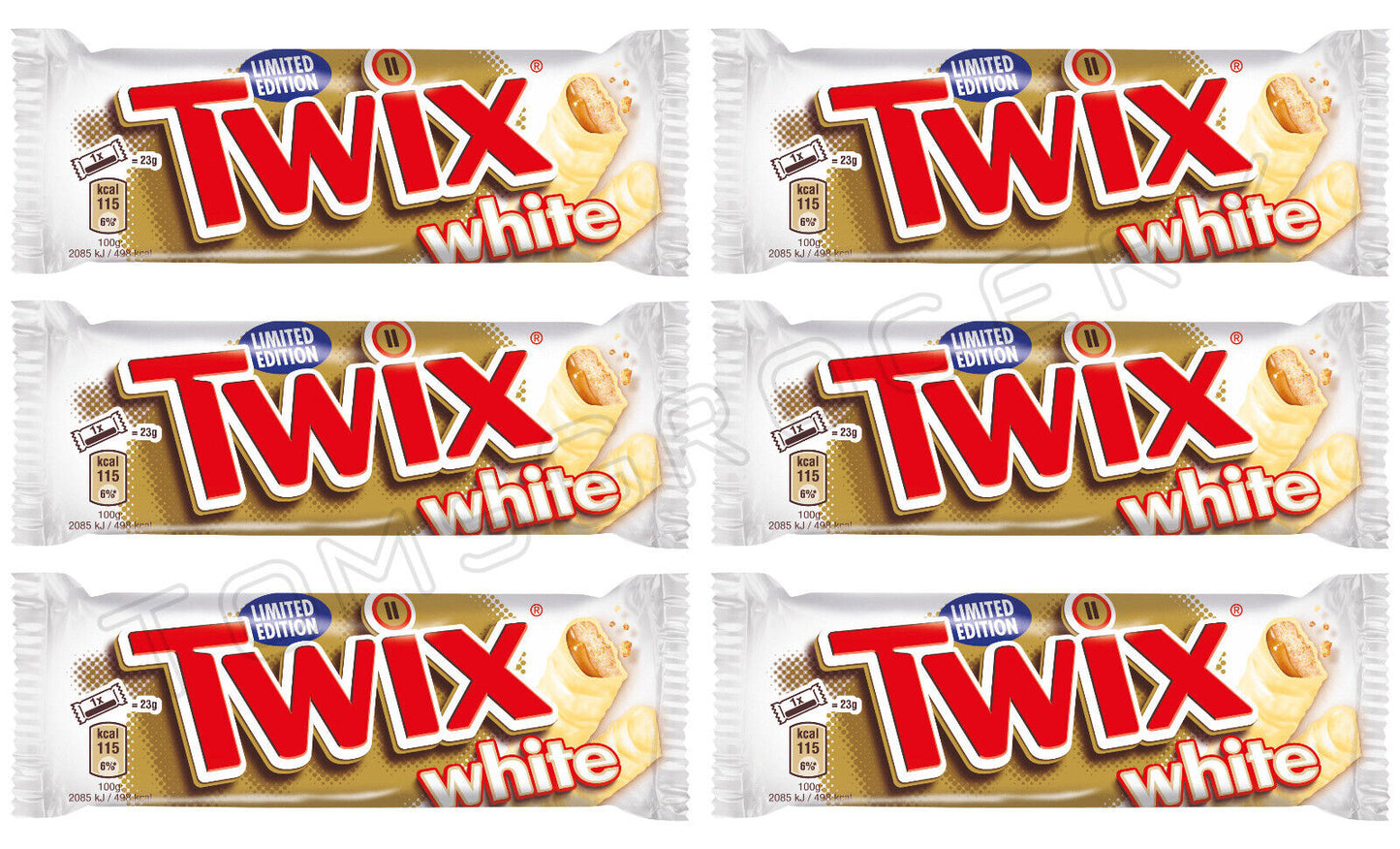 6 TWIX WHITE COOKIE BARS Caramel & Milk Chocolate Snacks European Sweets 50g