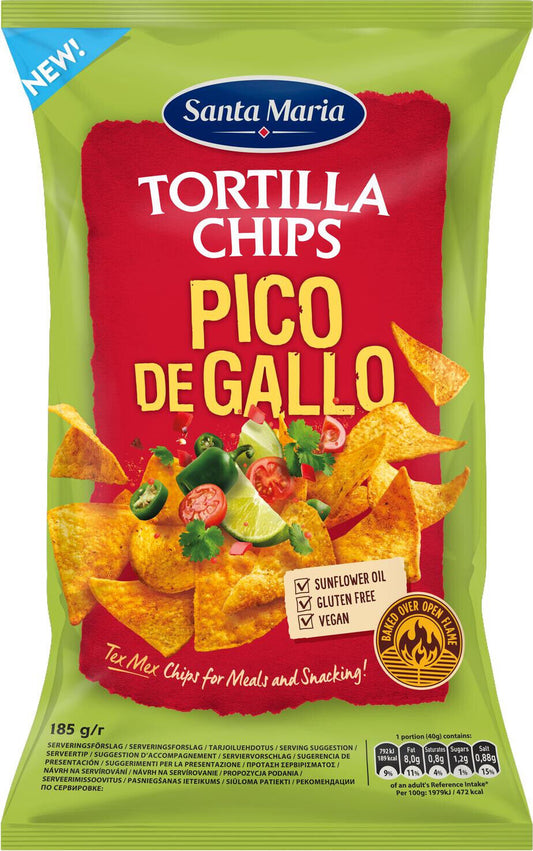 SANTA MARIA PICO DE GALLO Flavor Tortilla Chips European Snacks 185g