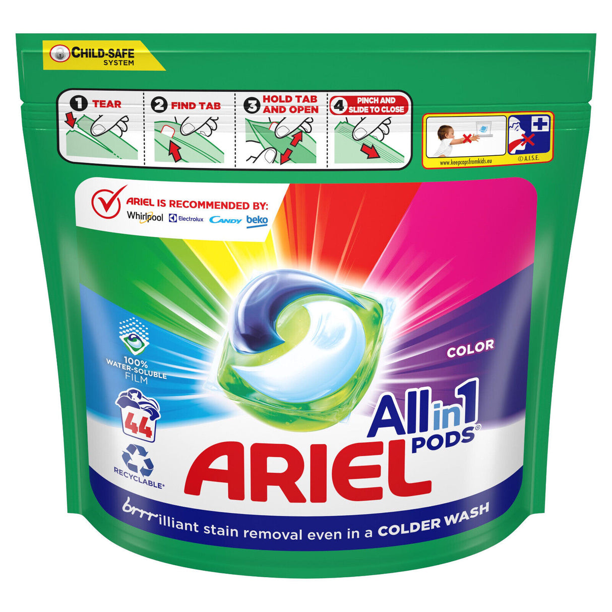 ARIEL COLOR Laundry Capsules All in 1 Washing Machine Pods Caps 44 Loads