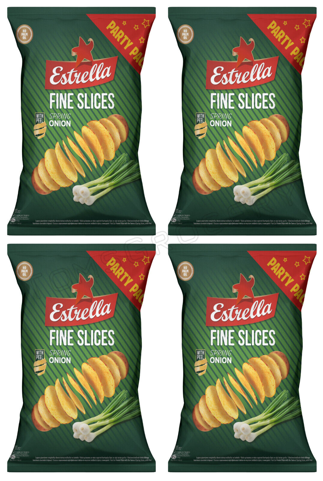 ESTRELLA SPRING ONION Flavor Potato Chips Crisps European Snacks 4x 180g 6.3oz