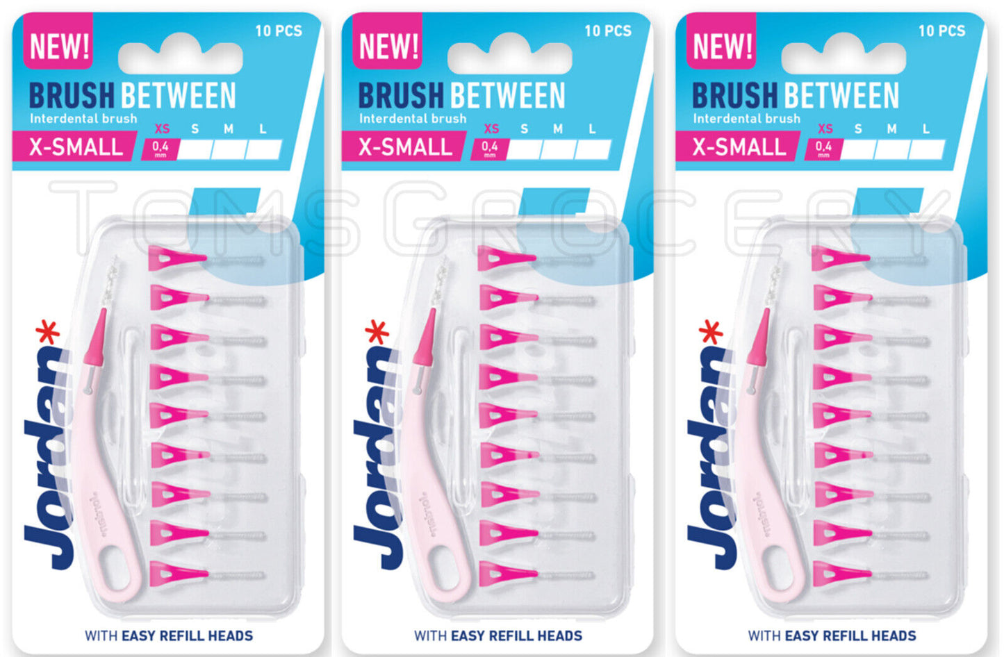 3 JORDAN BRUSH BETWEEN Refillable Interdental Brush With Refill Heads Size XS