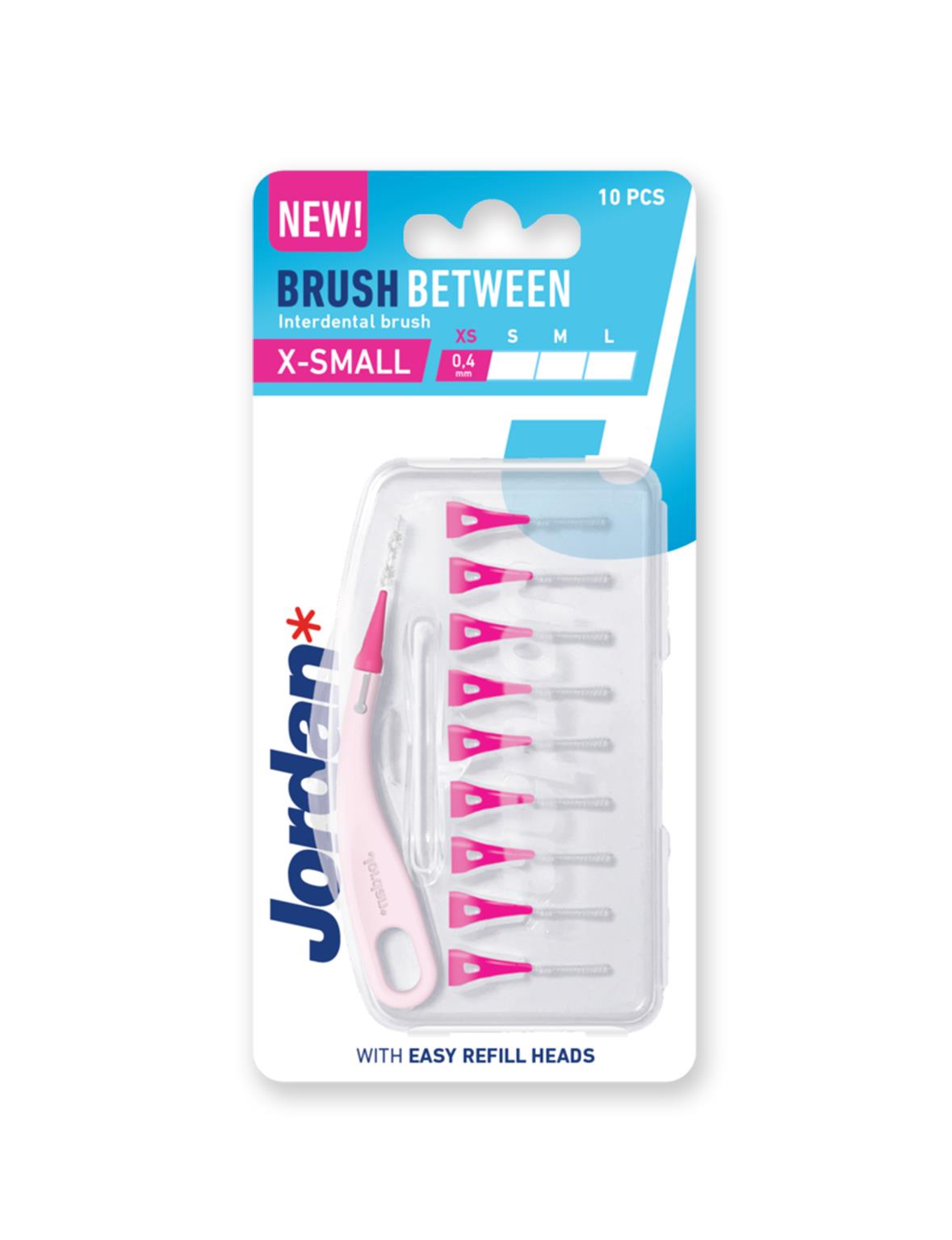 3 JORDAN BRUSH BETWEEN Refillable Interdental Brush With Refill Heads Size XS